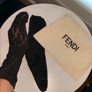 FENDI logo Sheer Mid-Calf Socks